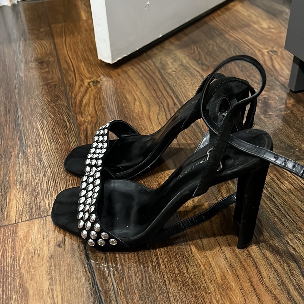 Tony Bianco Black Studded Heels- 7.5 - Picture 2 of 4